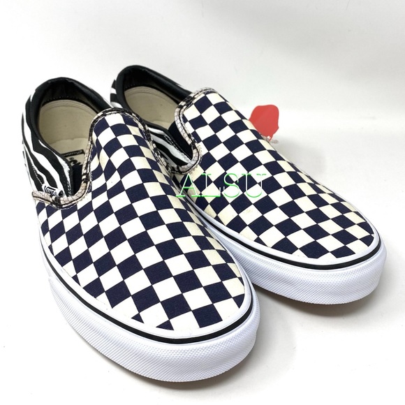 VANS Customaed Classic Slip On Checker Fire Men’s - Picture 4 of 10